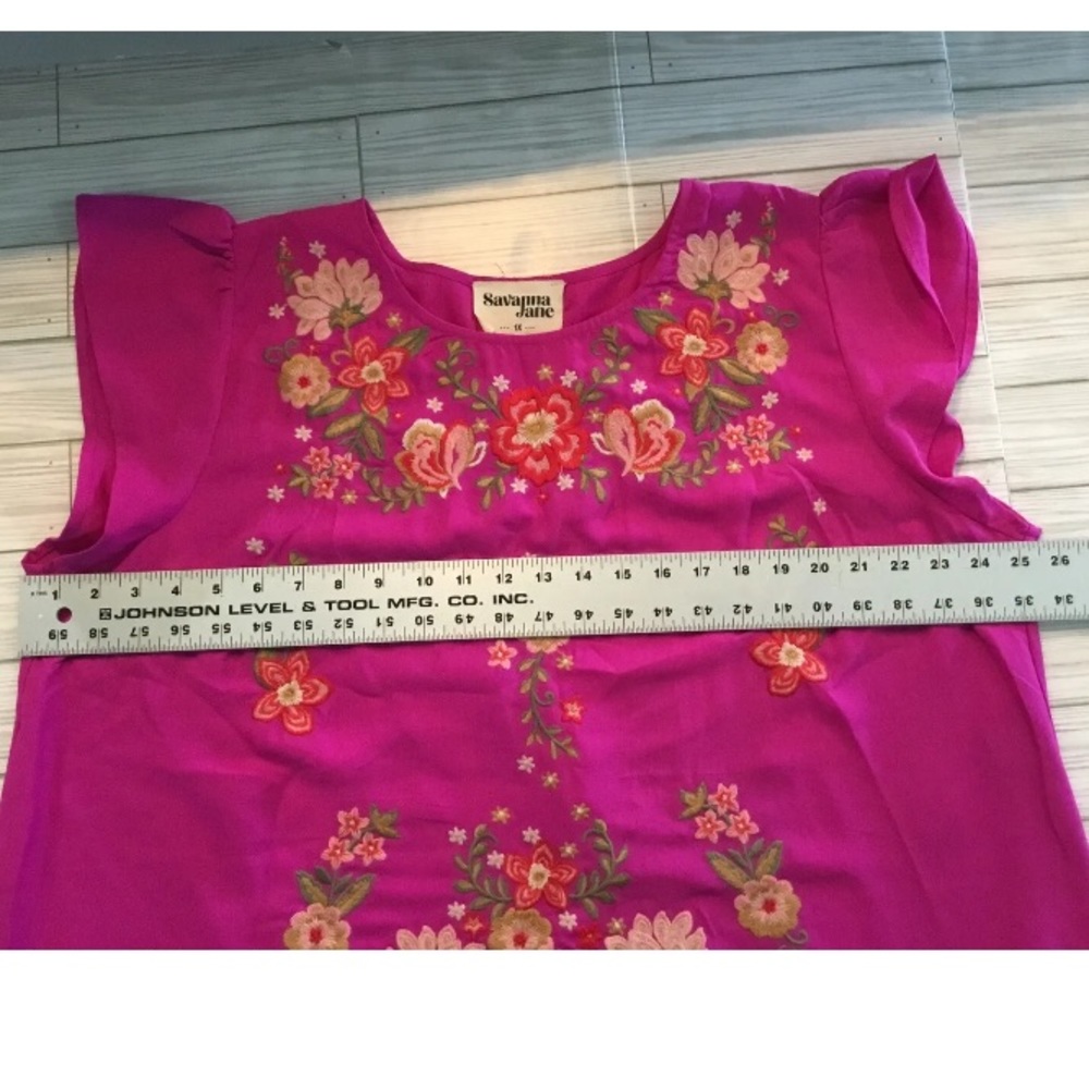 Savanna Jane Pink Embroidered Floral Tunic Size 1X - Picture 6 of 7
